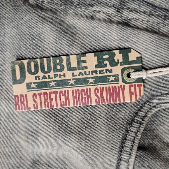 RRL‎ Ralph Lauren Jeans 28 Womens Skinny Stretch Fit Slim Grey Classic New - Picture 11 of 16